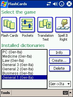 LingvoSoft FlashCards German <-> Italian for Pocke 1.3.20 screenshot